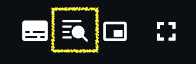 Screenshot of the media player toolbar, with the subtitle search button highlighted