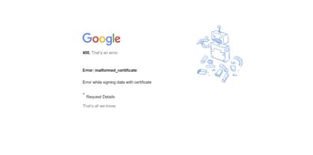 Resolving Google #39 s quot Error: malformed certificate quot via SAML SSO